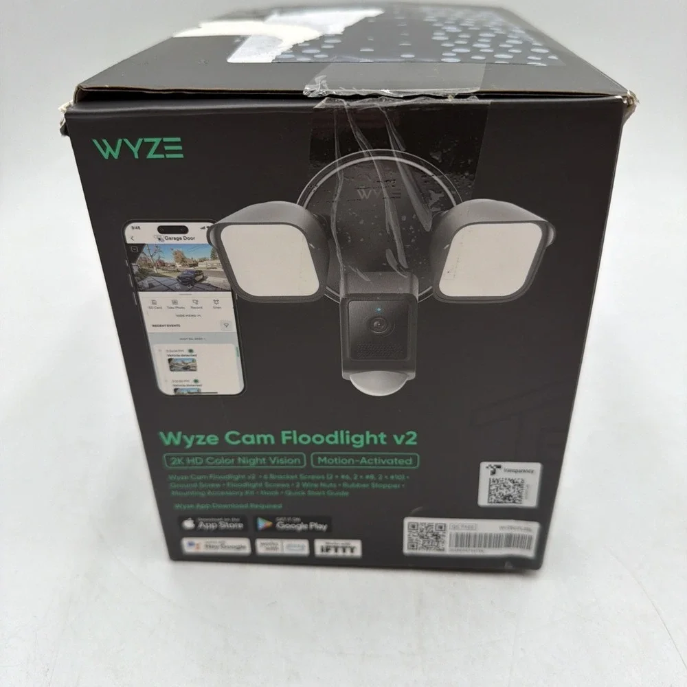 Wyze Cam Floodlight V2 Motion-Activated 2K HD Color Night Vision Camera